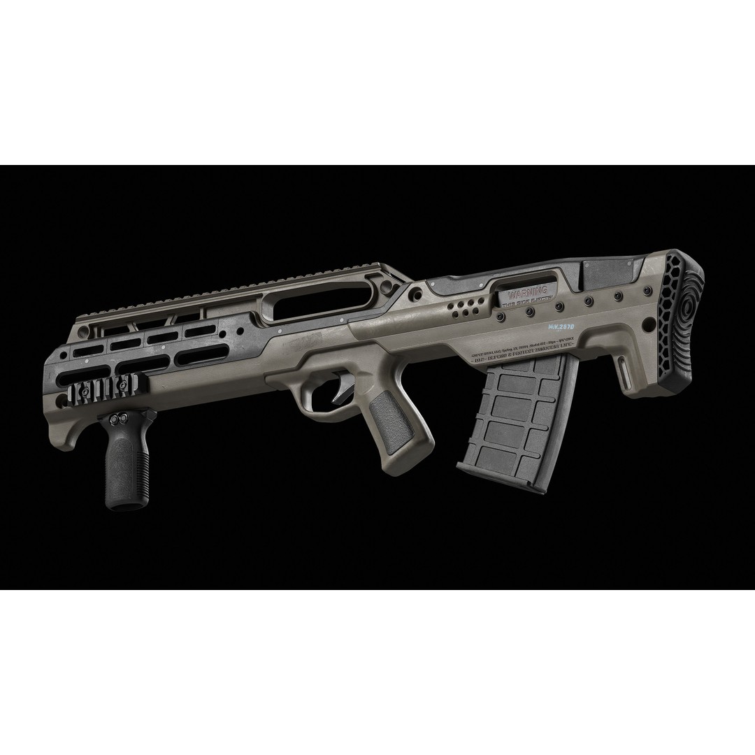 D12 Shotgun 3D Model – Low Poly Game-Ready Asset, FBX, OBJ, Blend - View 6