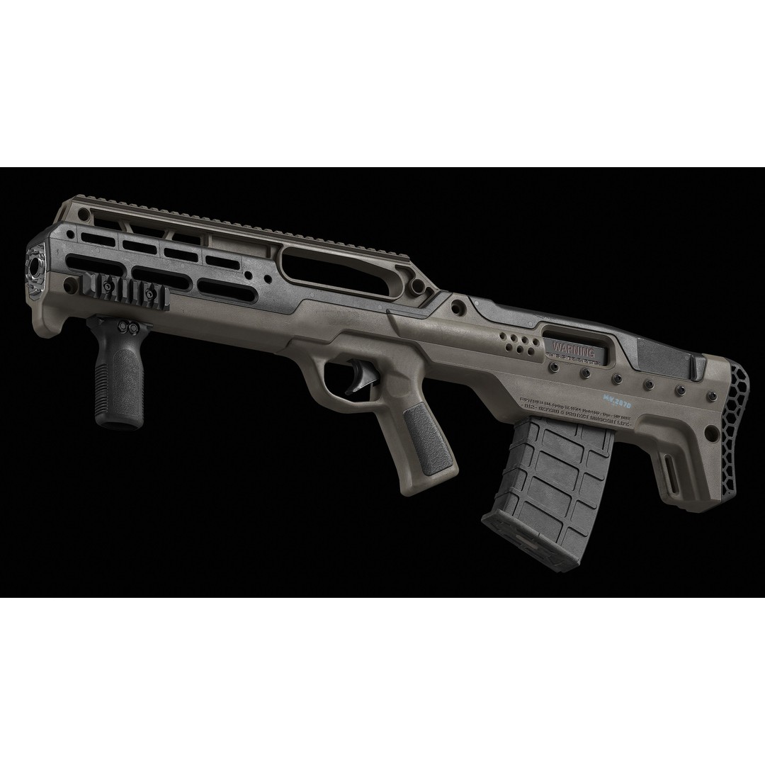 D12 Shotgun 3D Model – Low Poly Game-Ready Asset, FBX, OBJ, Blend - View 9
