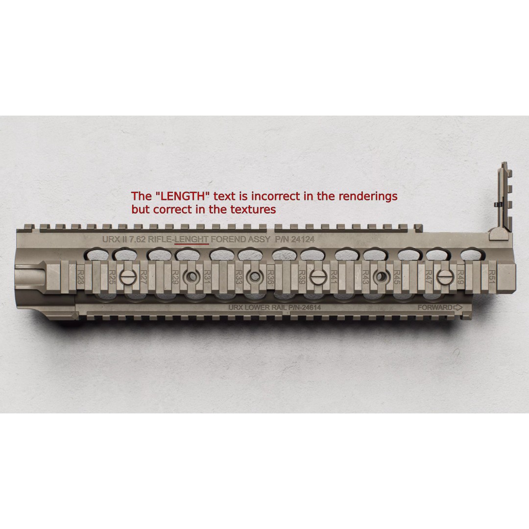 KAC M110 URX-2 Handguard 3D Model – Low Poly Game Asset, FBX - View 3