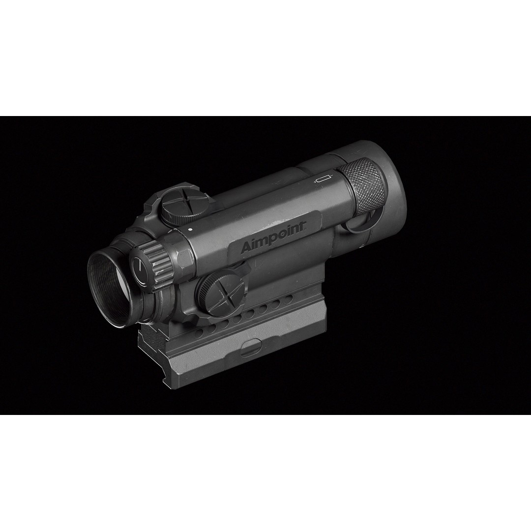 CompM4 3D Model – Low Poly Game-Ready Red Dot Sight, FBX