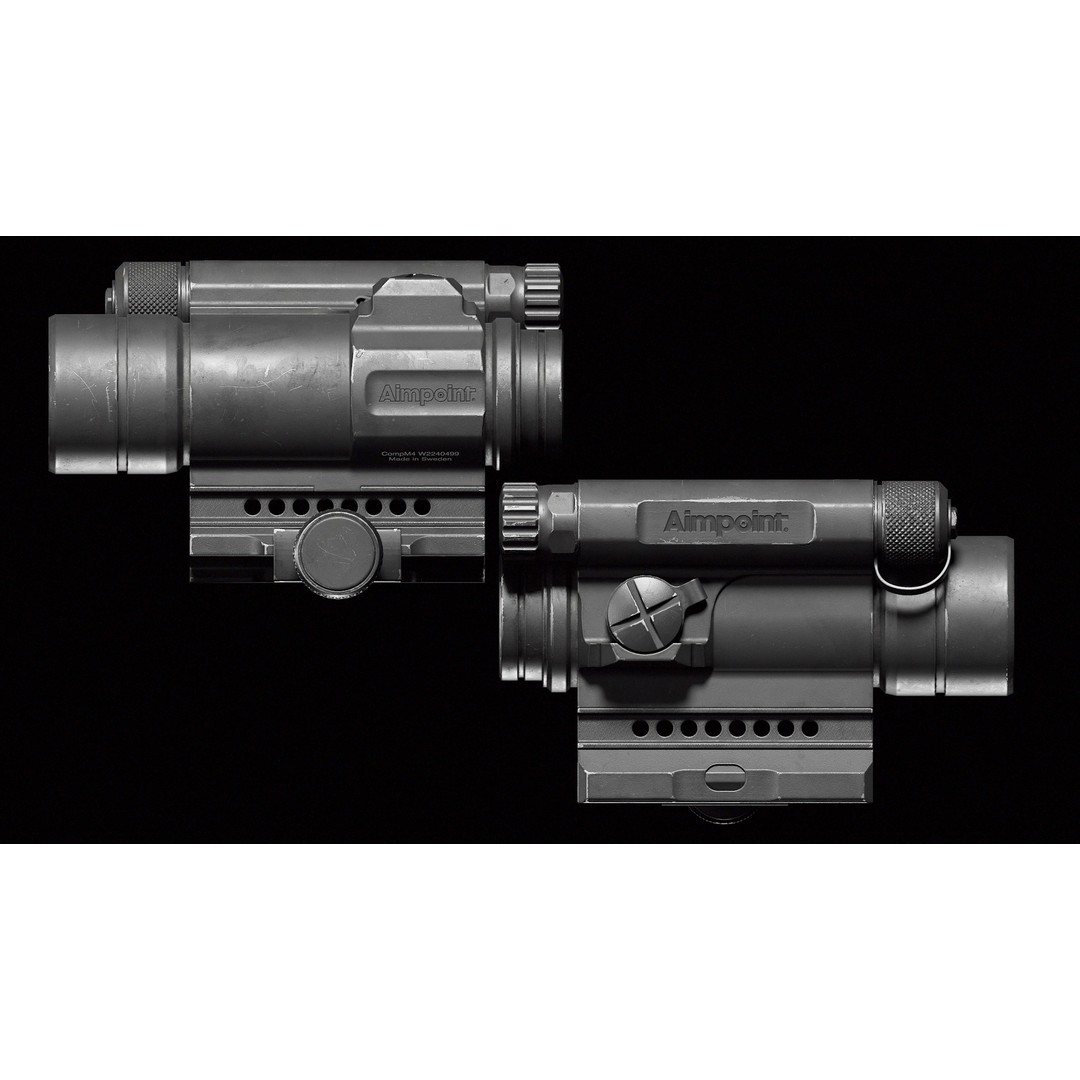 CompM4 3D Model – Low Poly Game-Ready Red Dot Sight, FBX - View 3