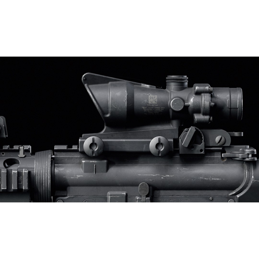 M4 3D Model – Low Poly Game-Ready with M203 Grenade Launcher - View 16