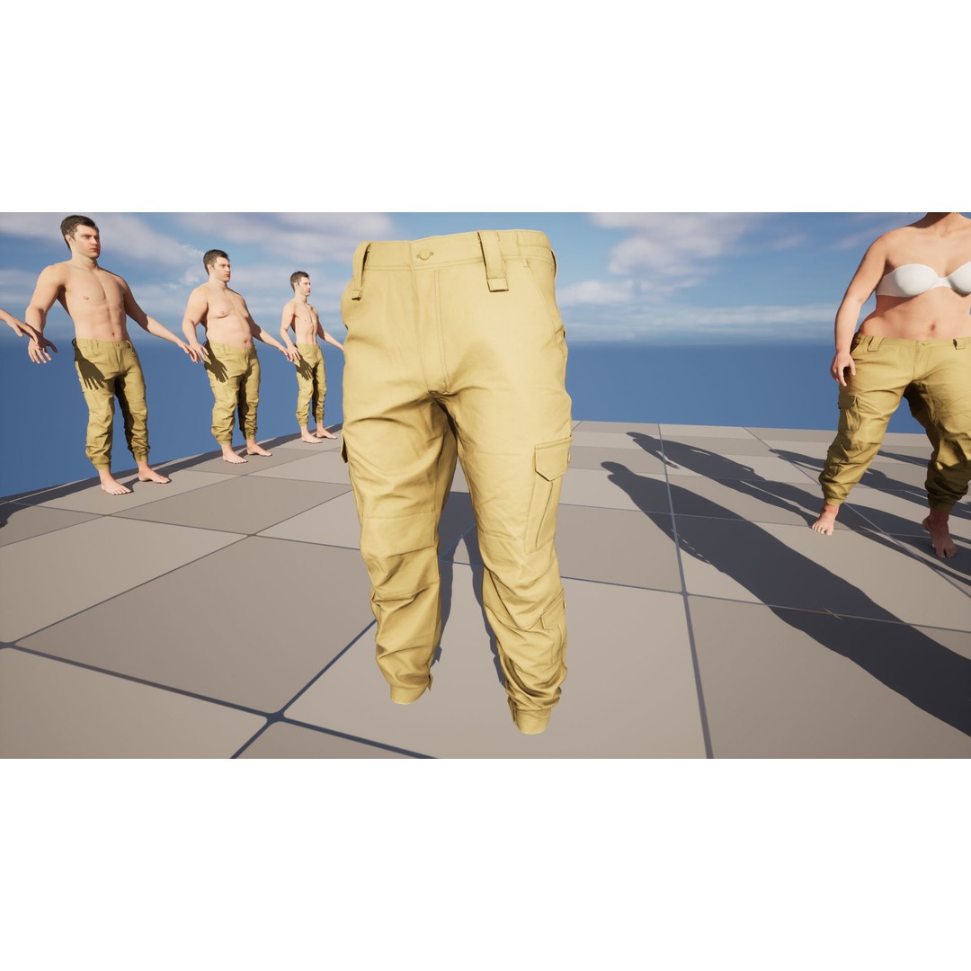 Pants 198 3D Model – Rigged Low-Poly Clothing for Metahumans, FBX & Blender - View 12