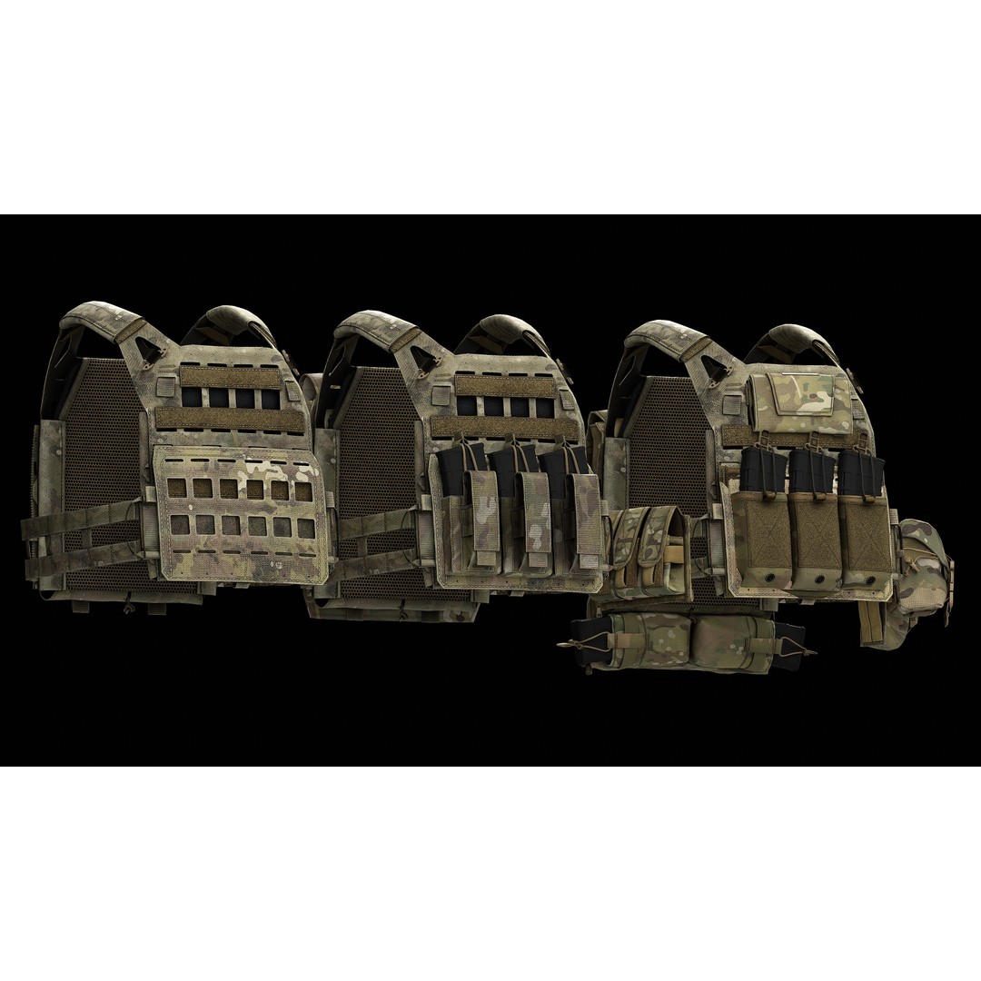 Crye Precision AirLite SPC V1 V2 V3 3D Model – Low Poly Game Asset, FBX, PBR - View 3