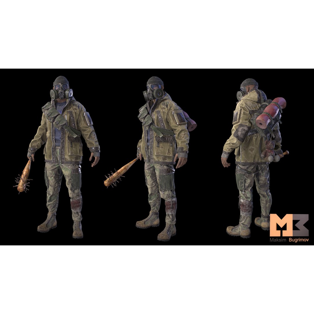 Adventure Character 3D Model – Low Poly Rigged Male with PBR Textures - View 3