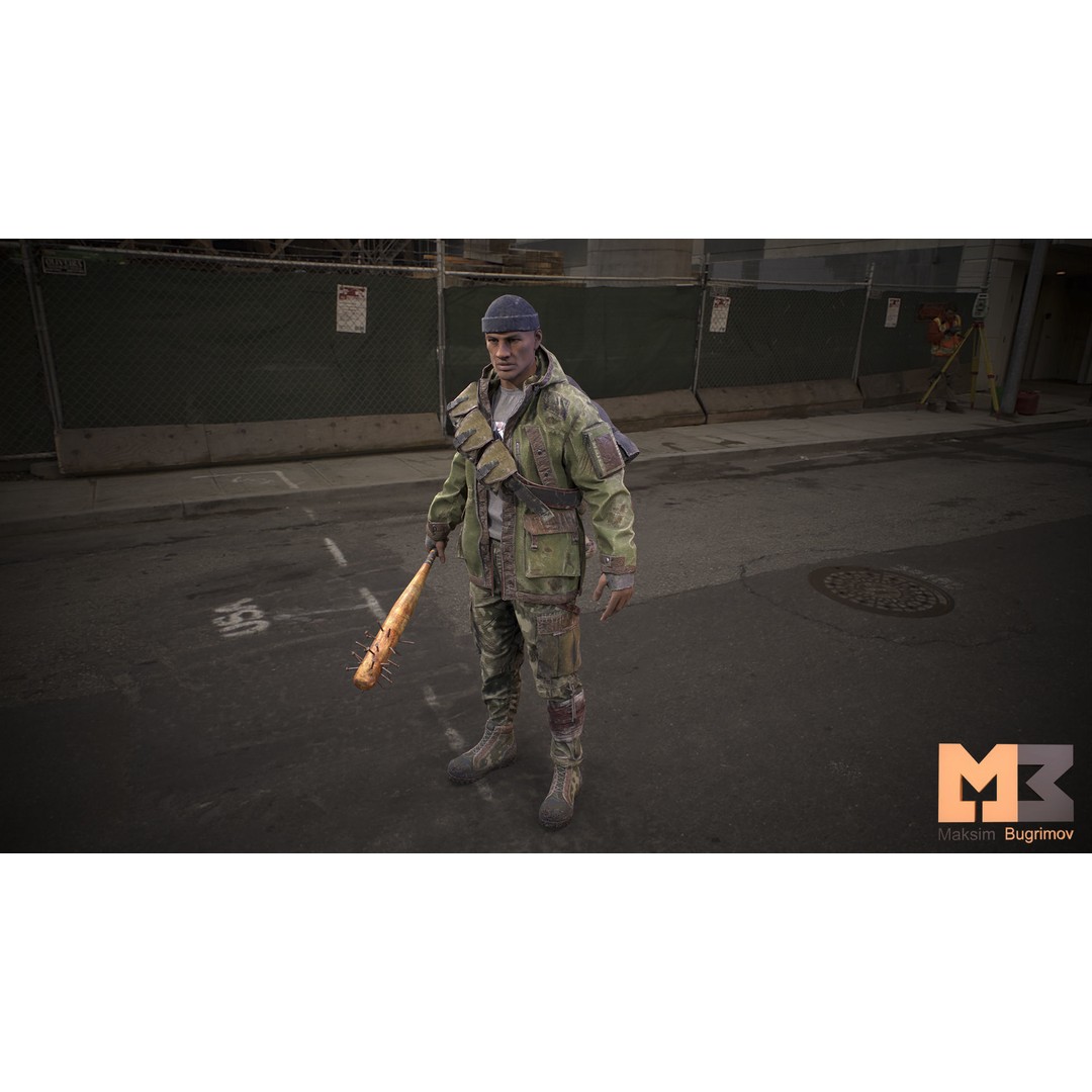 Adventure Character 3D Model – Low Poly Rigged Male with PBR Textures - View 8