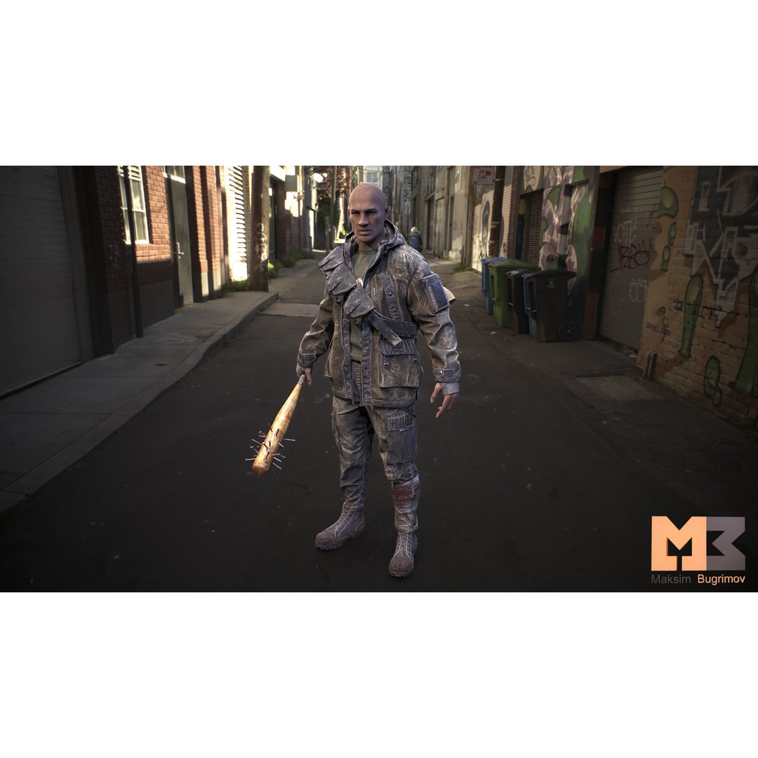 Adventure Character 3D Model – Low Poly Rigged Male with PBR Textures - View 9