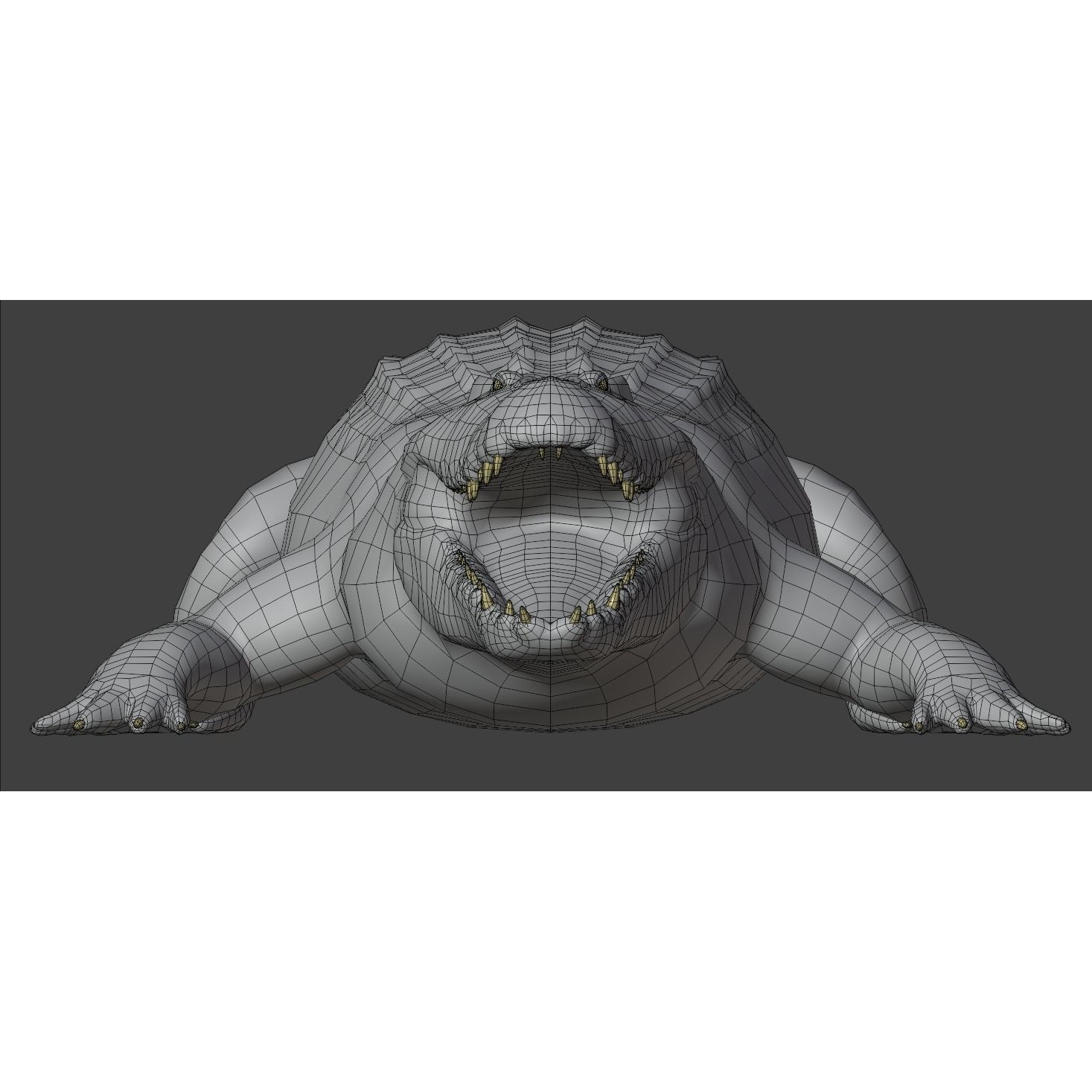 Saltwater Crocodile - Low-Poly Game-Ready 3D Model - View 16