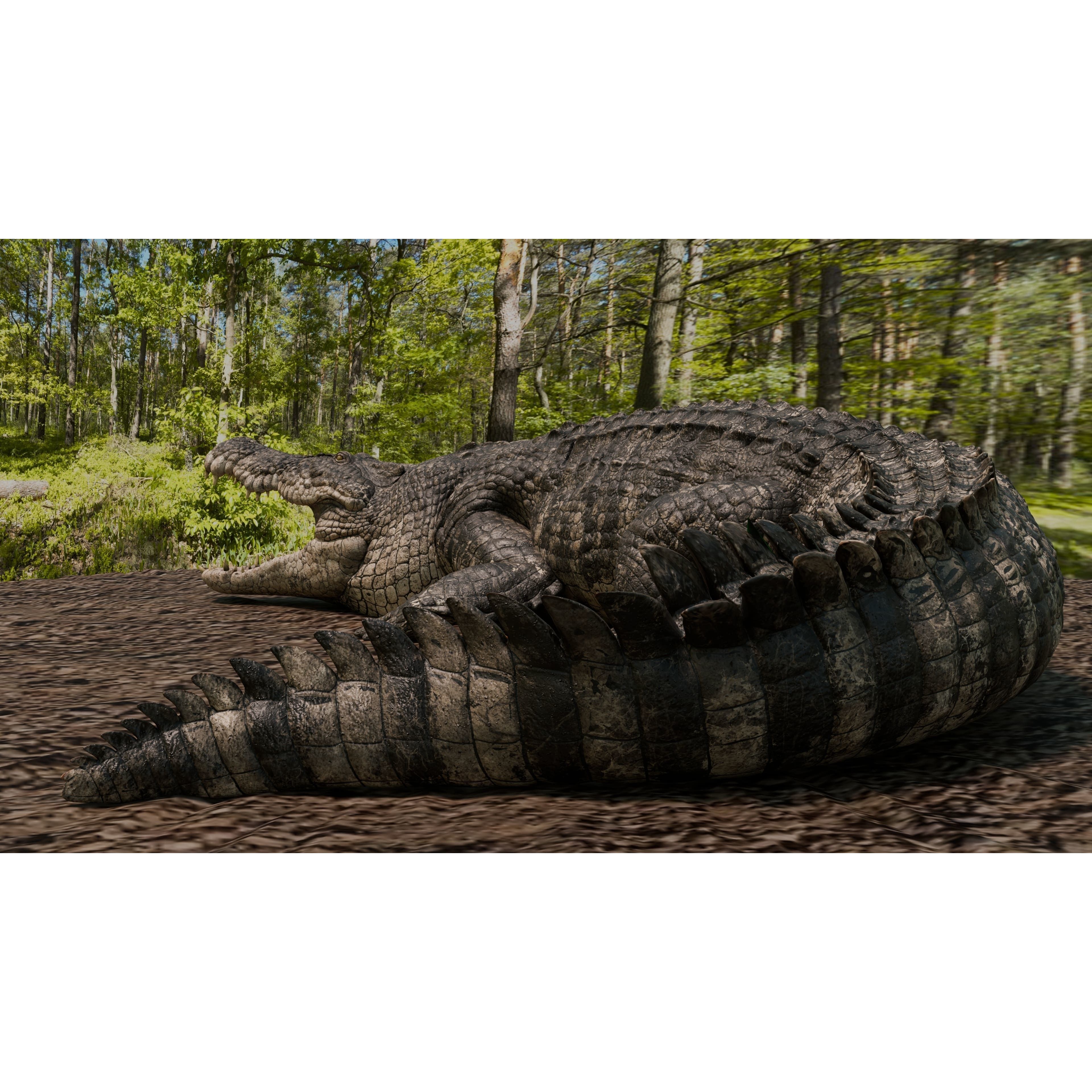 Saltwater Crocodile - Low-Poly Game-Ready 3D Model - View 4