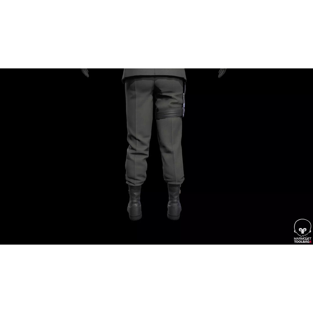 Military Officer 3D Model – Low Poly Game-Ready Character, FBX