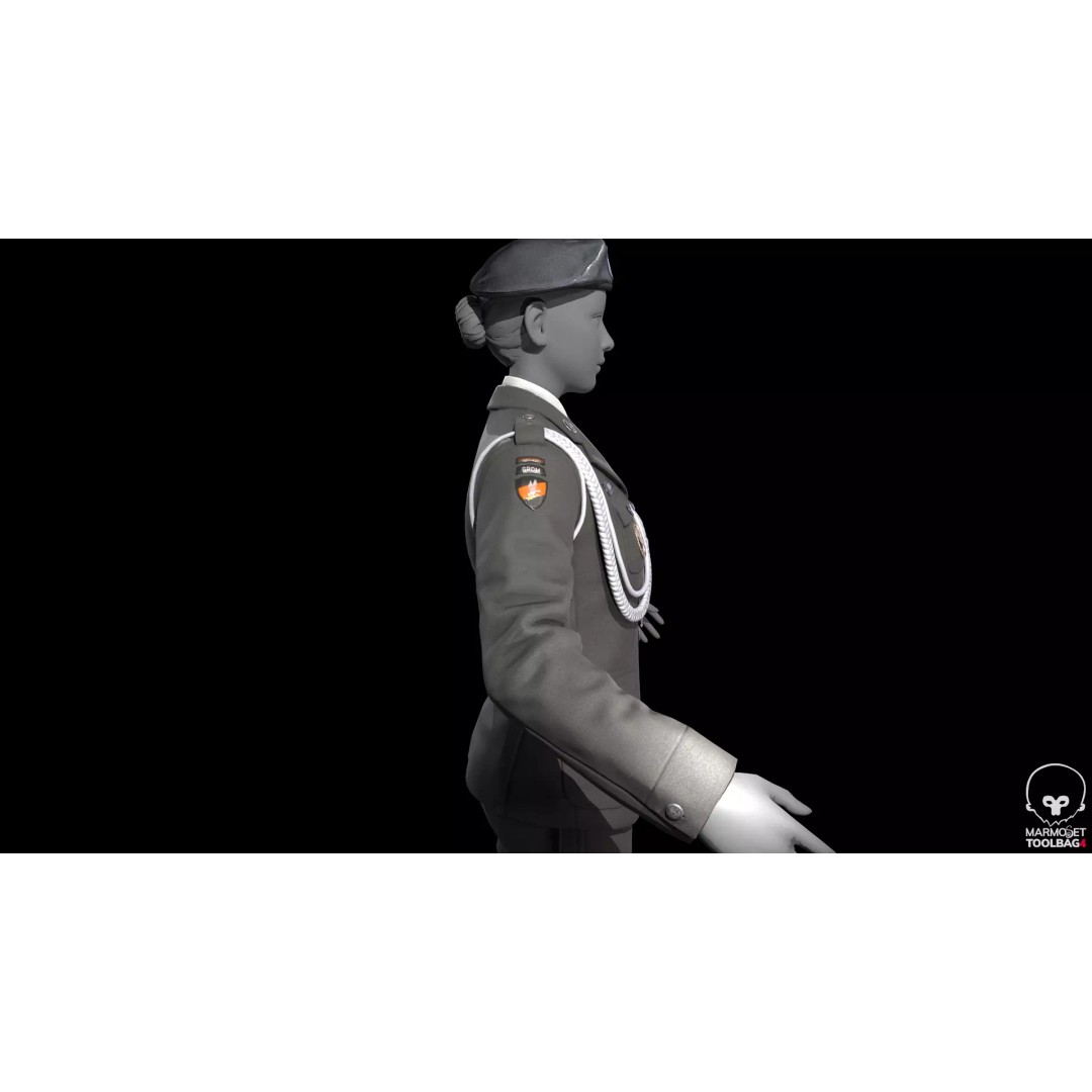 Military Officer 3D Model – Low Poly Game-Ready Character, FBX - View 18