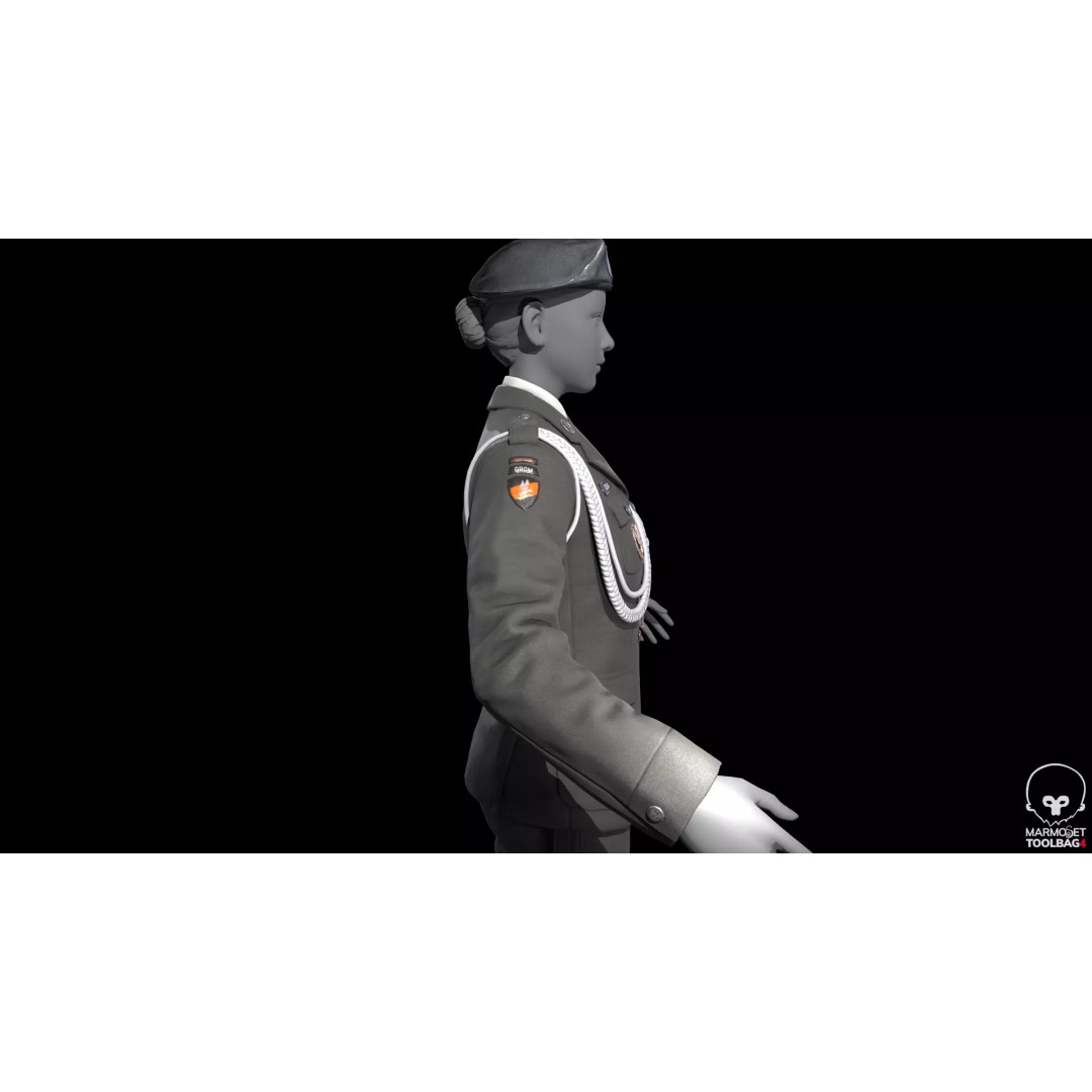 Military Officer 3D Model – Low Poly Game-Ready Character, FBX - View 20