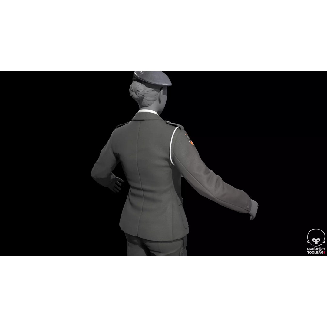 Military Officer 3D Model – Low Poly Game-Ready Character, FBX - View 21