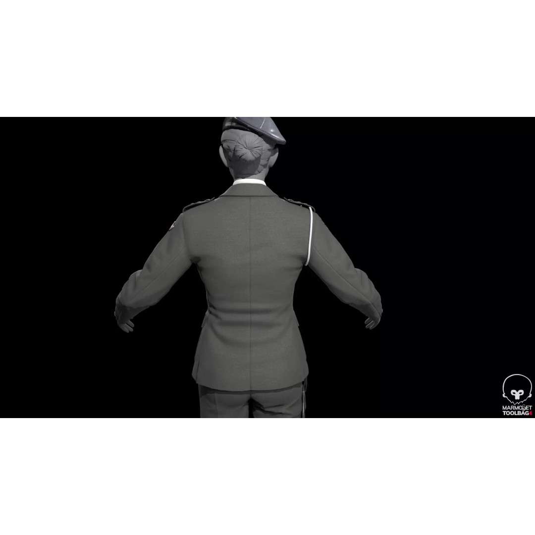 Military Officer 3D Model – Low Poly Game-Ready Character, FBX - View 22