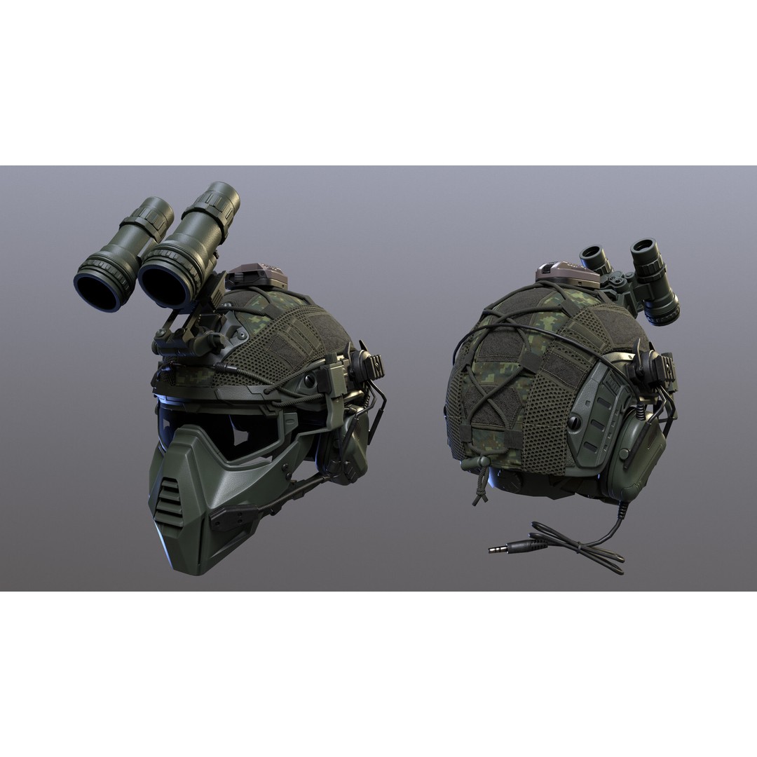 Tactical Helmet 3D Model – Low Poly Game-Ready Asset, FBX, OBJ - View 16
