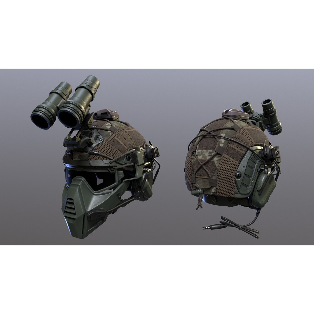 Tactical Helmet 3D Model – Low Poly Game-Ready Asset, FBX, OBJ - View 18