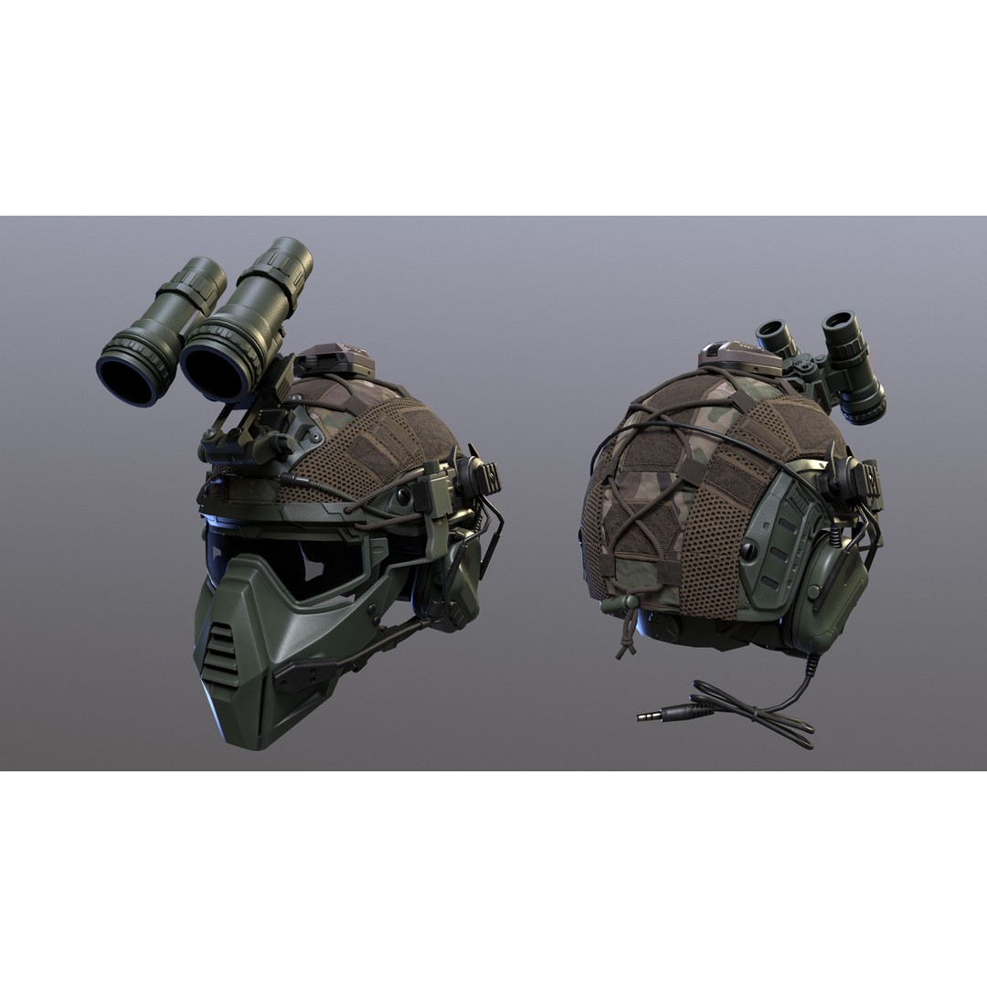 Tactical Helmet 3D Model – Low Poly Game-Ready Asset, FBX, OBJ - View 19