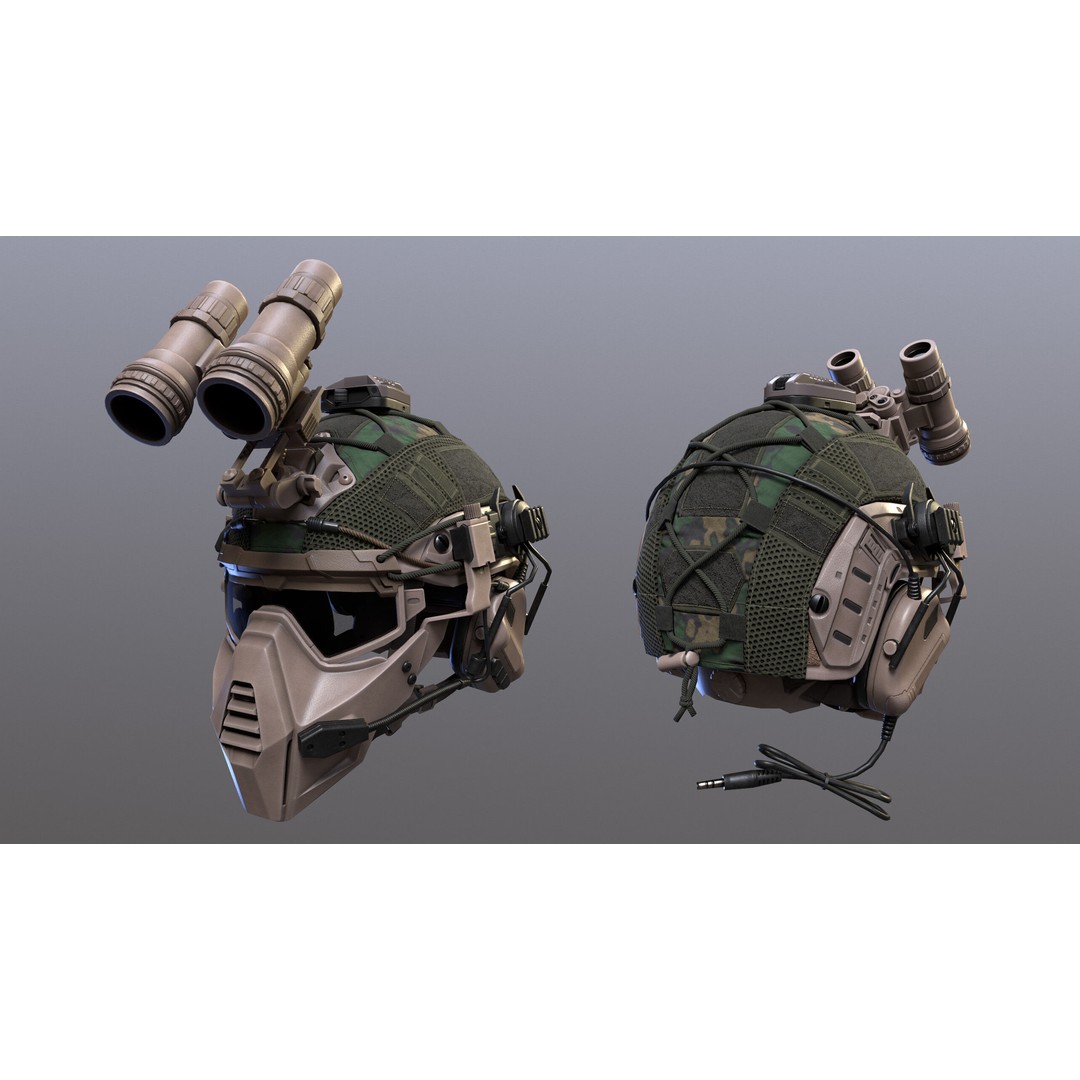 Tactical Helmet 3D Model – Low Poly Game-Ready Asset, FBX, OBJ - View 24