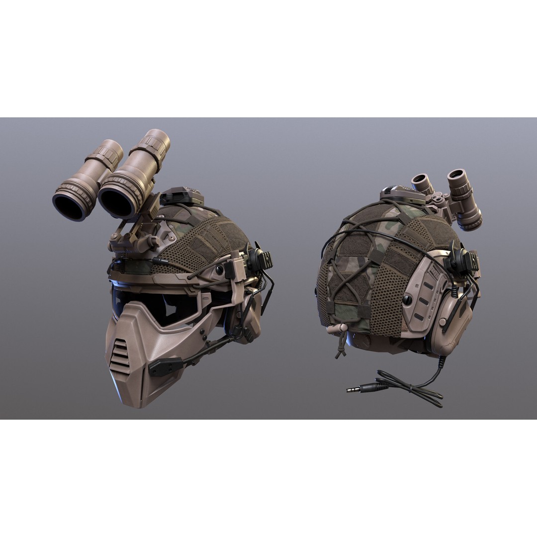Tactical Helmet 3D Model – Low Poly Game-Ready Asset, FBX, OBJ - View 26