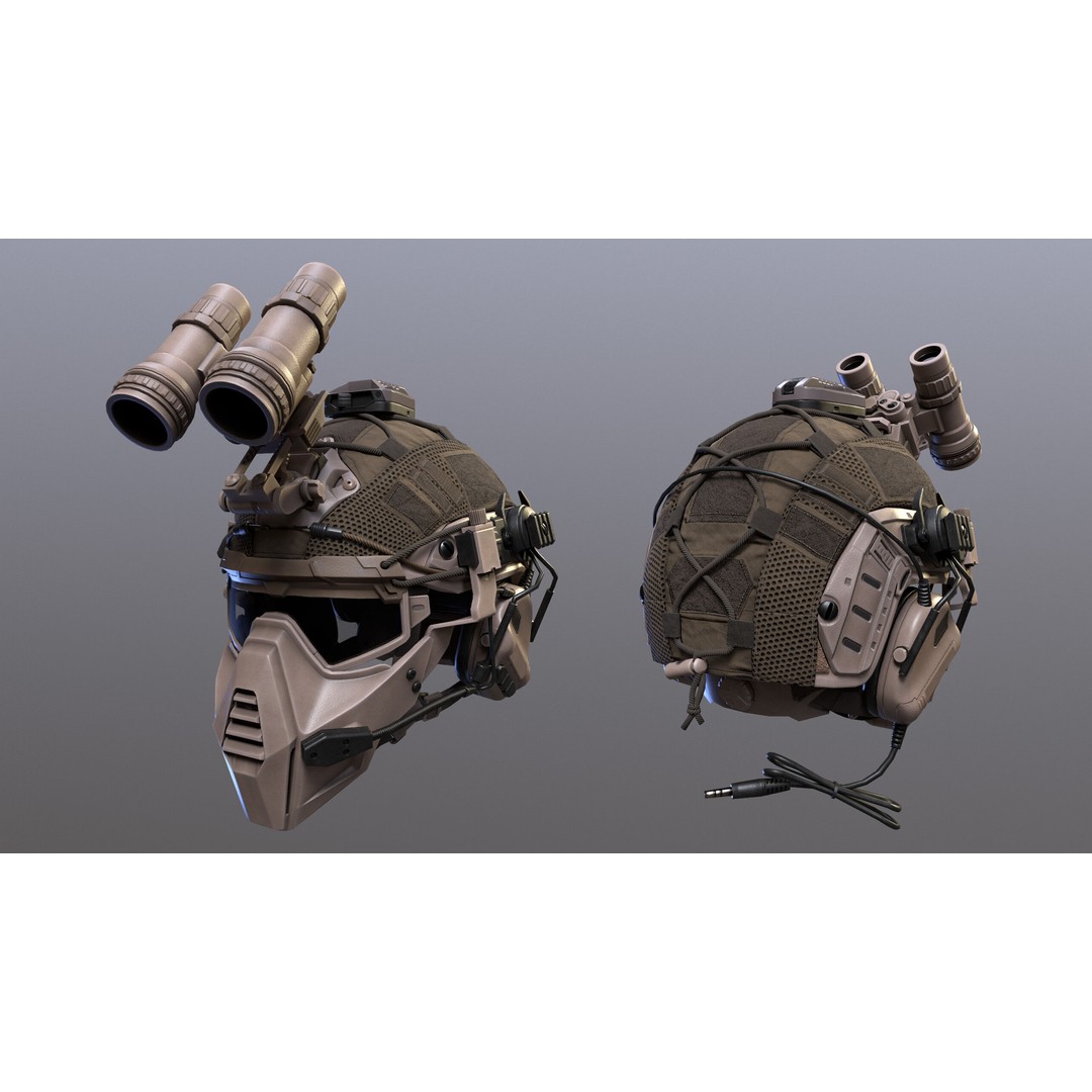 Tactical Helmet 3D Model – Low Poly Game-Ready Asset, FBX, OBJ - View 28
