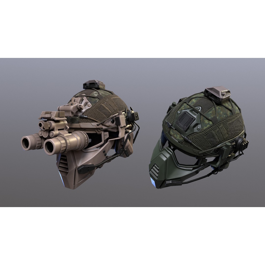 Tactical Helmet 3D Model – Low Poly Game-Ready Asset, FBX, OBJ - View 29