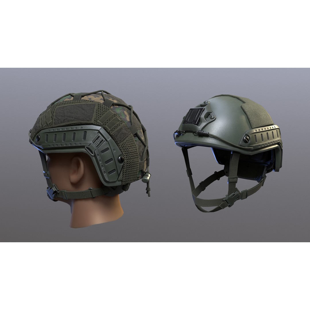 Tactical Helmet 3D Model – Low Poly Game-Ready Asset, FBX, OBJ - View 31