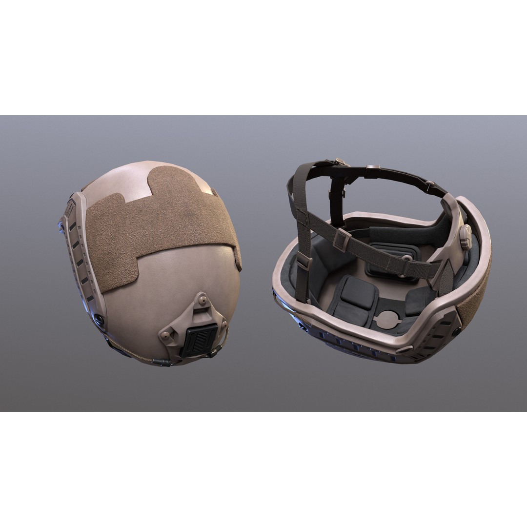 Tactical Helmet 3D Model – Low Poly Game-Ready Asset, FBX, OBJ - View 32