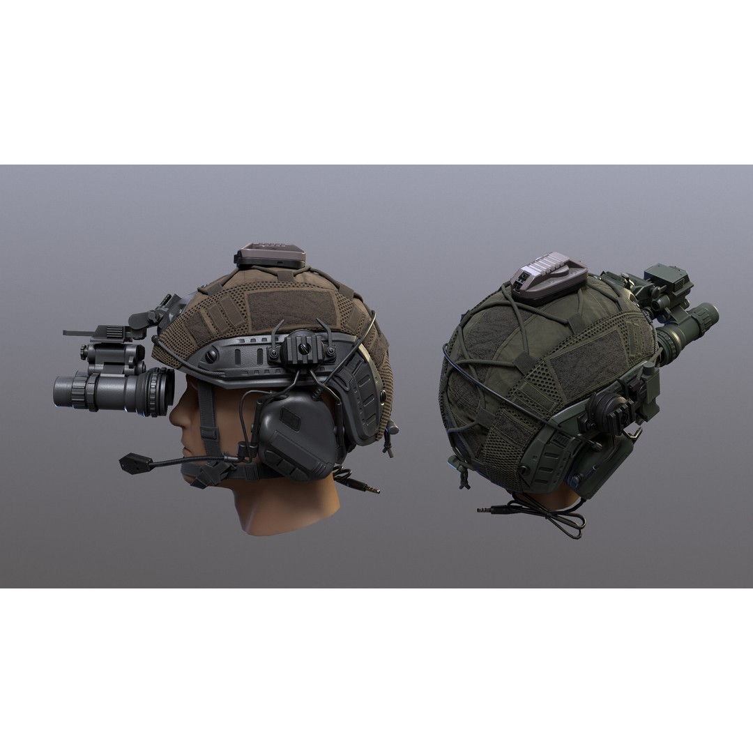 Tactical Helmet 3D Model – Low Poly Game-Ready Asset, FBX, OBJ - View 33