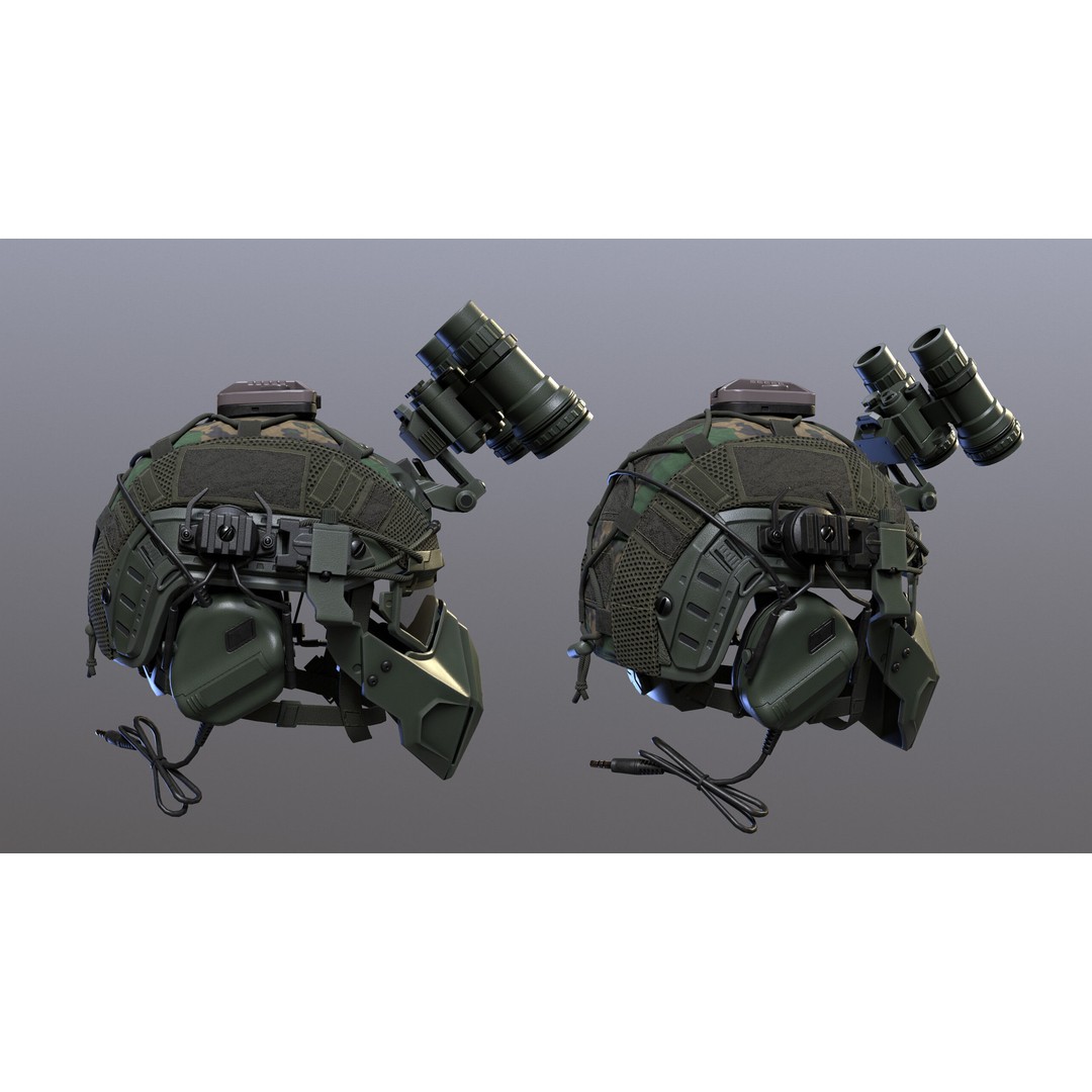 Tactical Helmet 3D Model – Low Poly Game-Ready Asset, FBX, OBJ - View 5