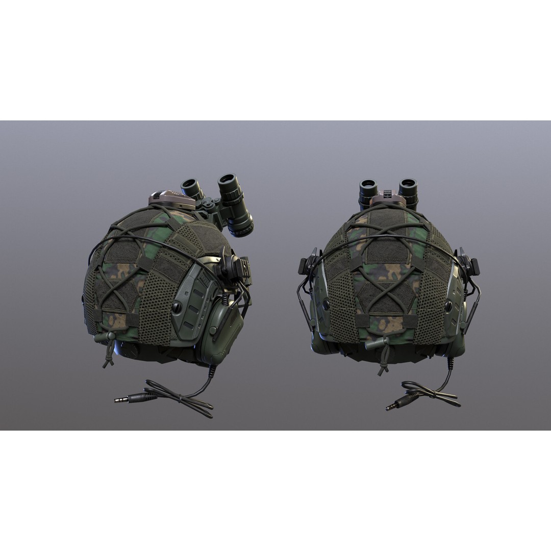 Tactical Helmet 3D Model – Low Poly Game-Ready Asset, FBX, OBJ - View 6