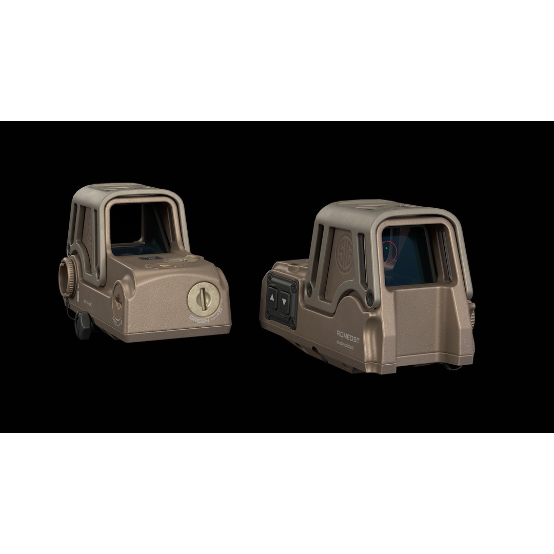 SIG Sauer ROMEO9T Red Dot 3D Model – Low Poly Military Gun Asset, FBX - View 13