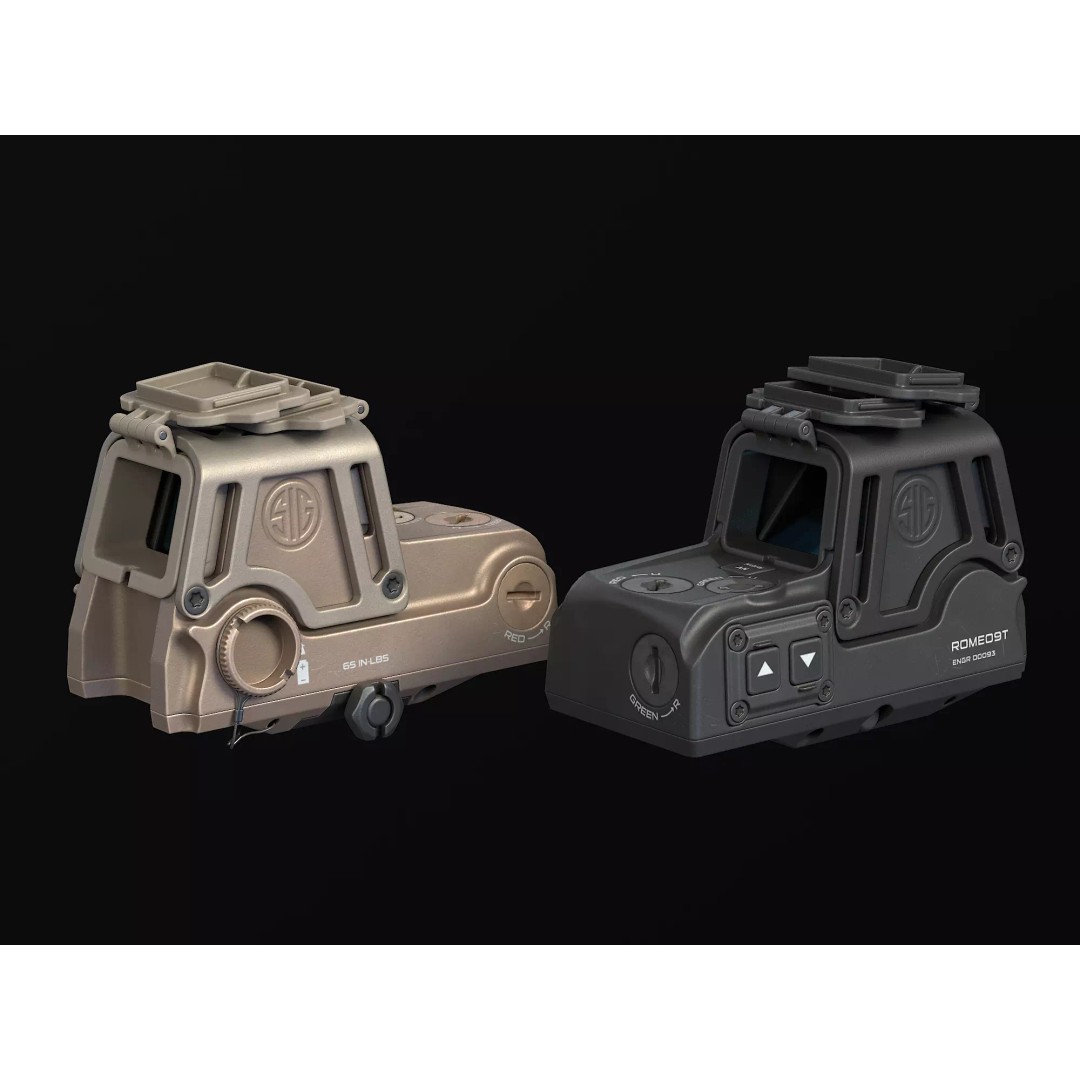 SIG Sauer ROMEO9T Red Dot 3D Model – Low Poly Military Gun Asset, FBX - View 2