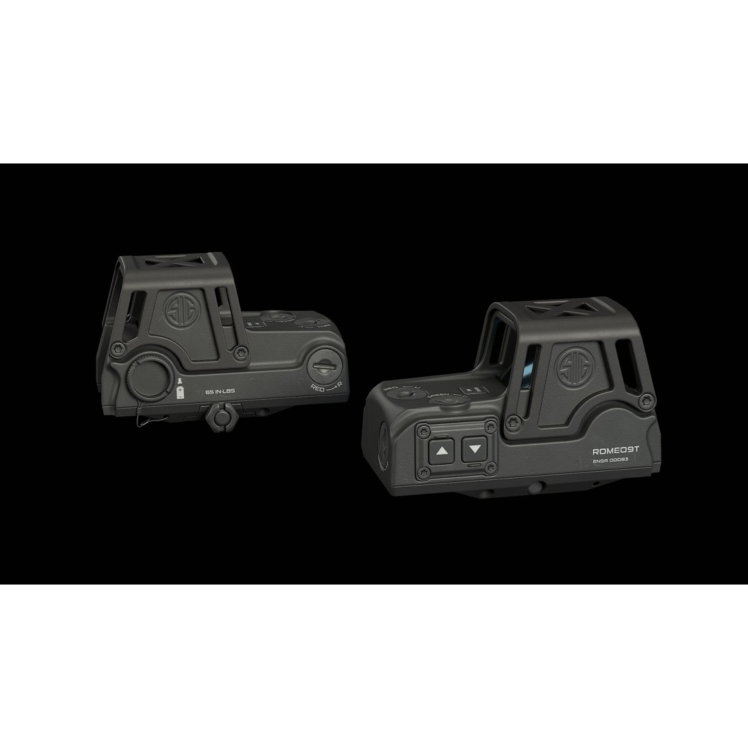 SIG Sauer ROMEO9T Red Dot 3D Model – Low Poly Military Gun Asset, FBX - View 6