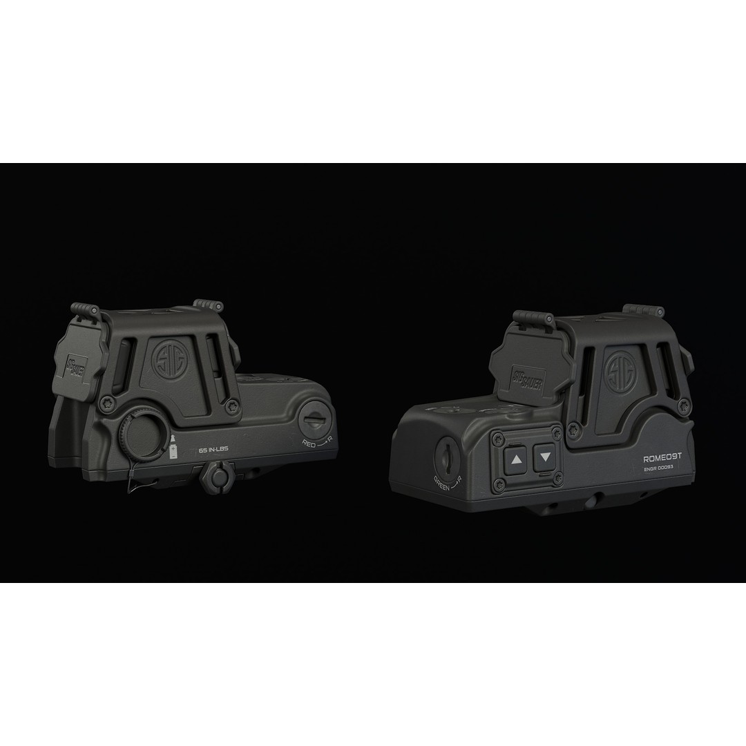 SIG Sauer ROMEO9T Red Dot 3D Model – Low Poly Military Gun Asset, FBX - View 7