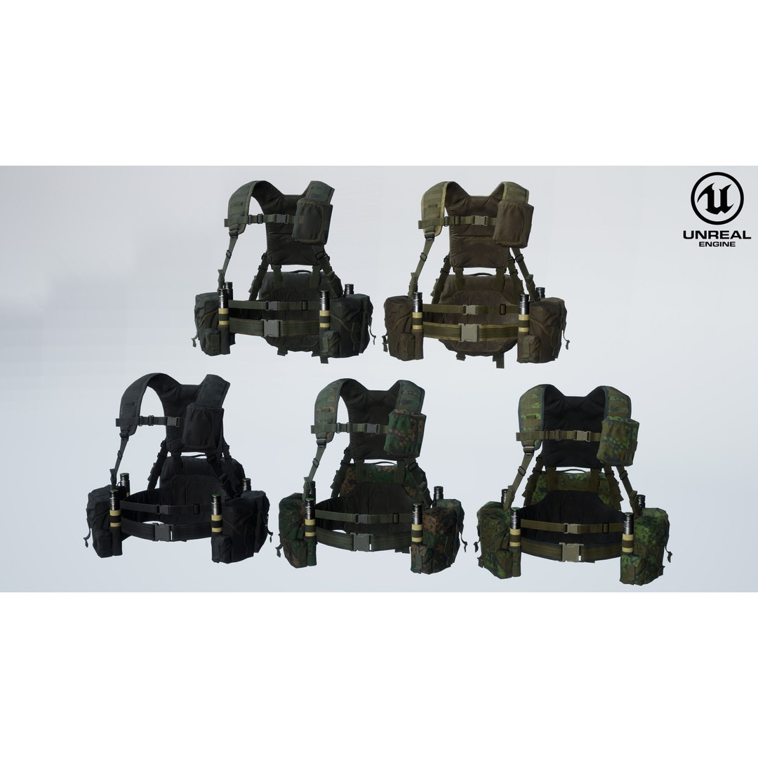 Tactical Vest 3D Model – Low Poly Game-Ready Asset, FBX, OBJ - View 13