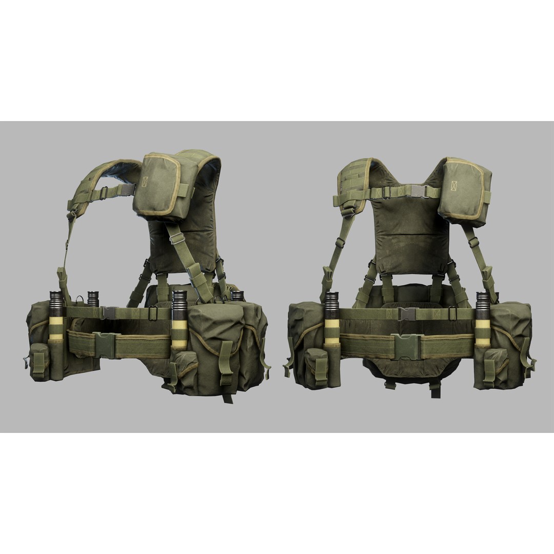 Tactical Vest 3D Model – Low Poly Game-Ready Asset, FBX, OBJ - View 3