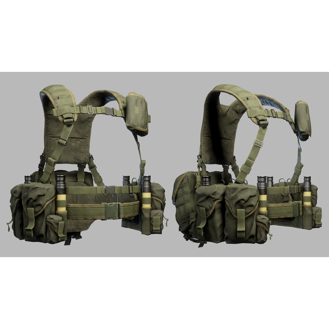 Tactical Vest 3D Model – Low Poly Game-Ready Asset, FBX, OBJ - View 4