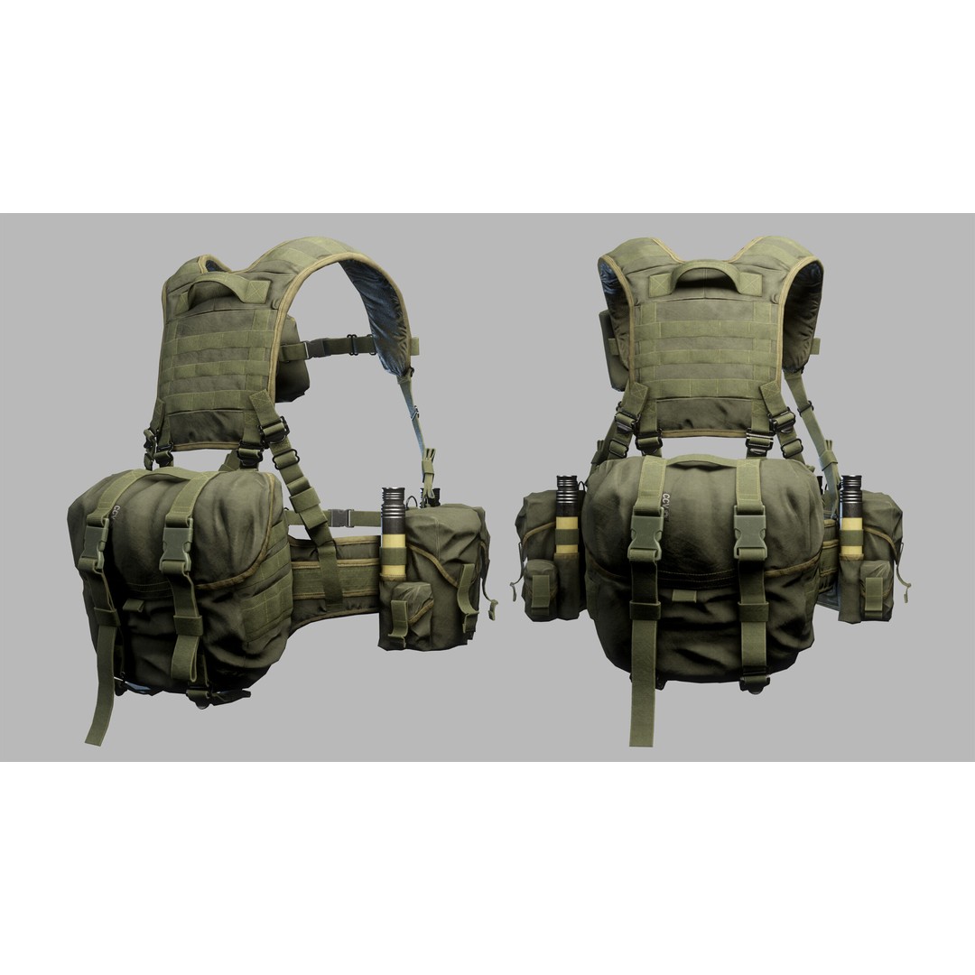 Tactical Vest 3D Model – Low Poly Game-Ready Asset, FBX, OBJ - View 6