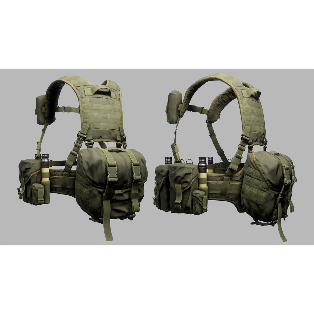 Tactical Vest 3D Model – Low Poly Game-Ready Asset, FBX, OBJ - View 7