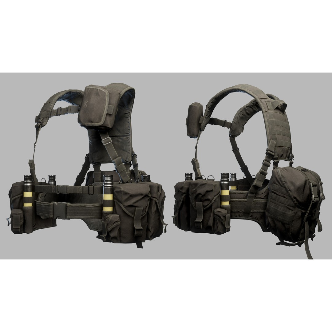 Tactical Vest 3D Model – Low Poly Game-Ready Asset, FBX, OBJ - View 9