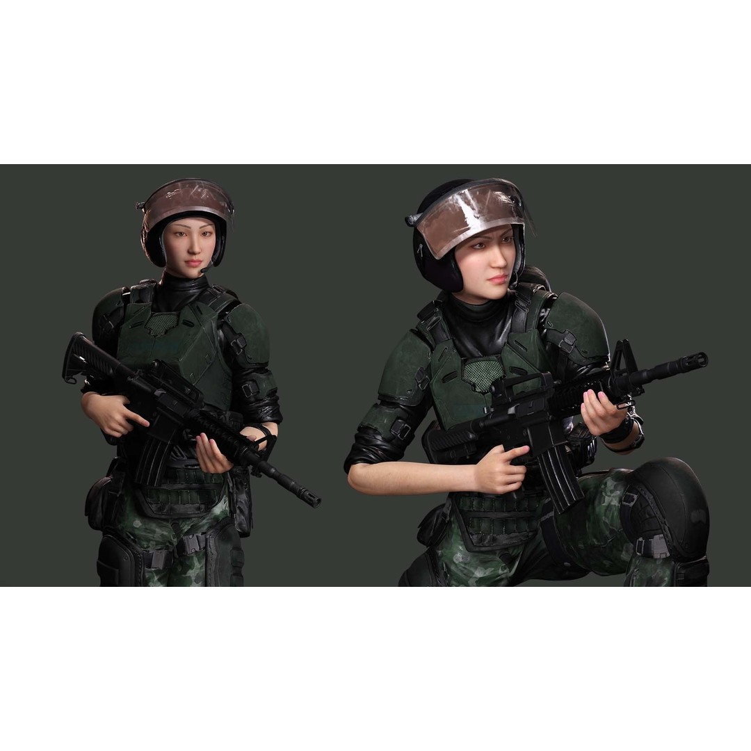 Noi 3D Model – Low Poly Female Character, Game Ready, Rigged - View 11