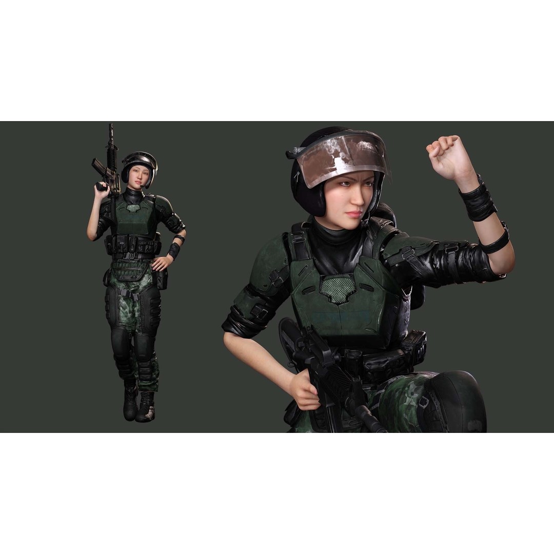 Noi 3D Model – Low Poly Female Character, Game Ready, Rigged - View 14