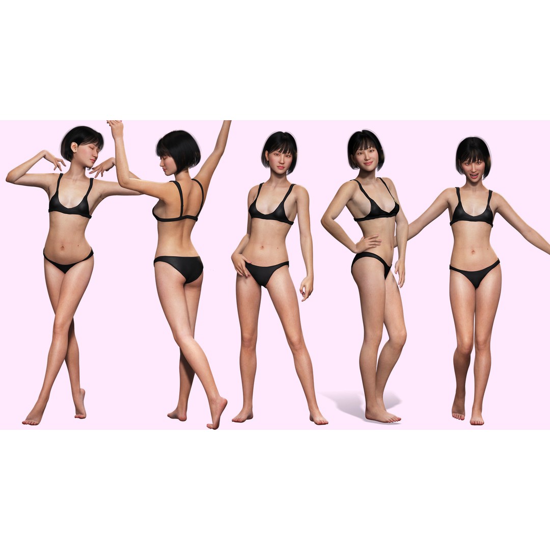 Noi 3D Model – Low Poly Female Character, Game Ready, Rigged - View 15