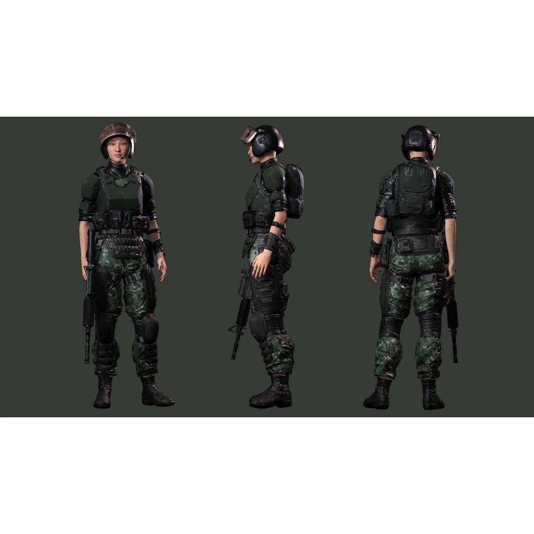 Noi 3D Model – Low Poly Female Character, Game Ready, Rigged - View 3