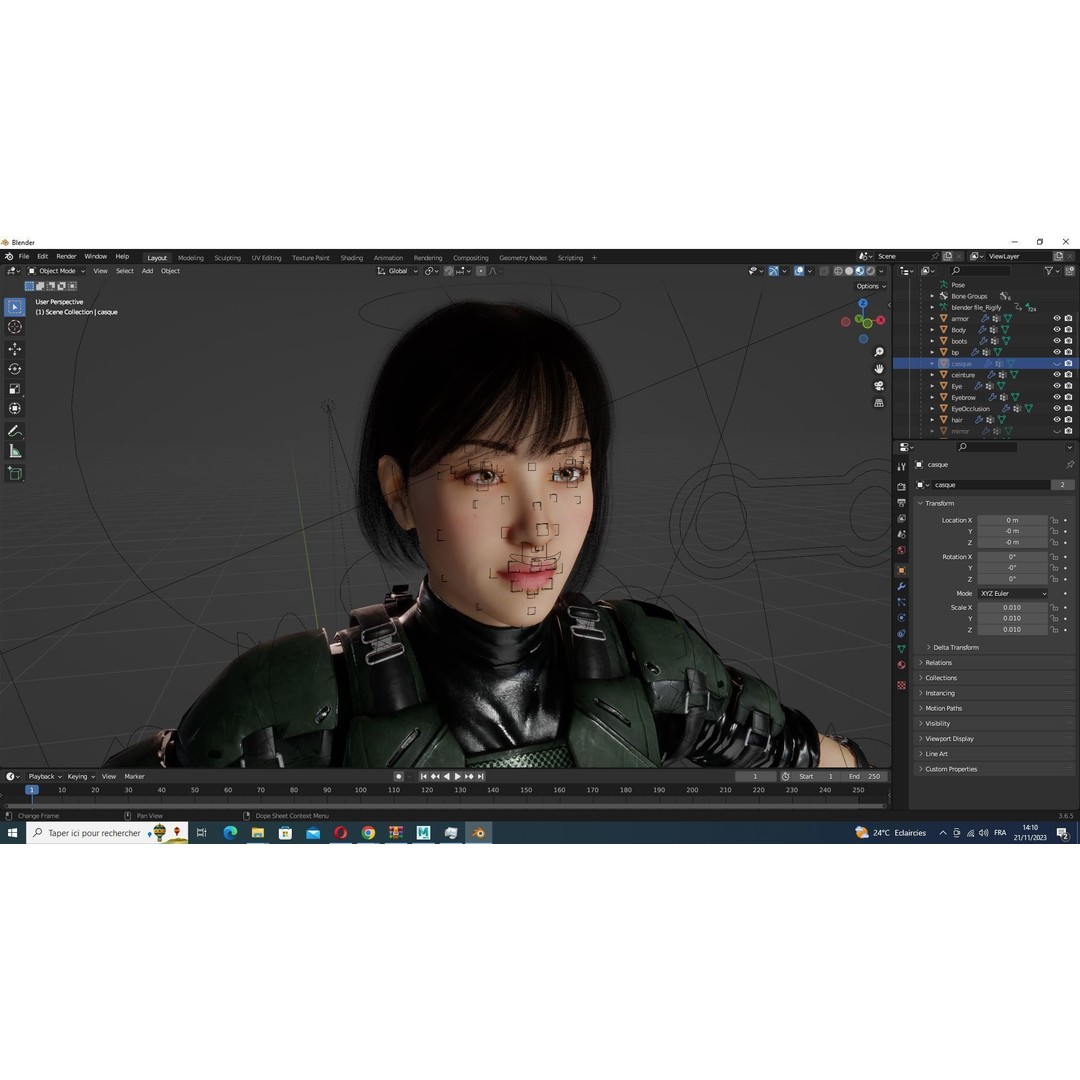 Noi 3D Model – Low Poly Female Character, Game Ready, Rigged - View 32
