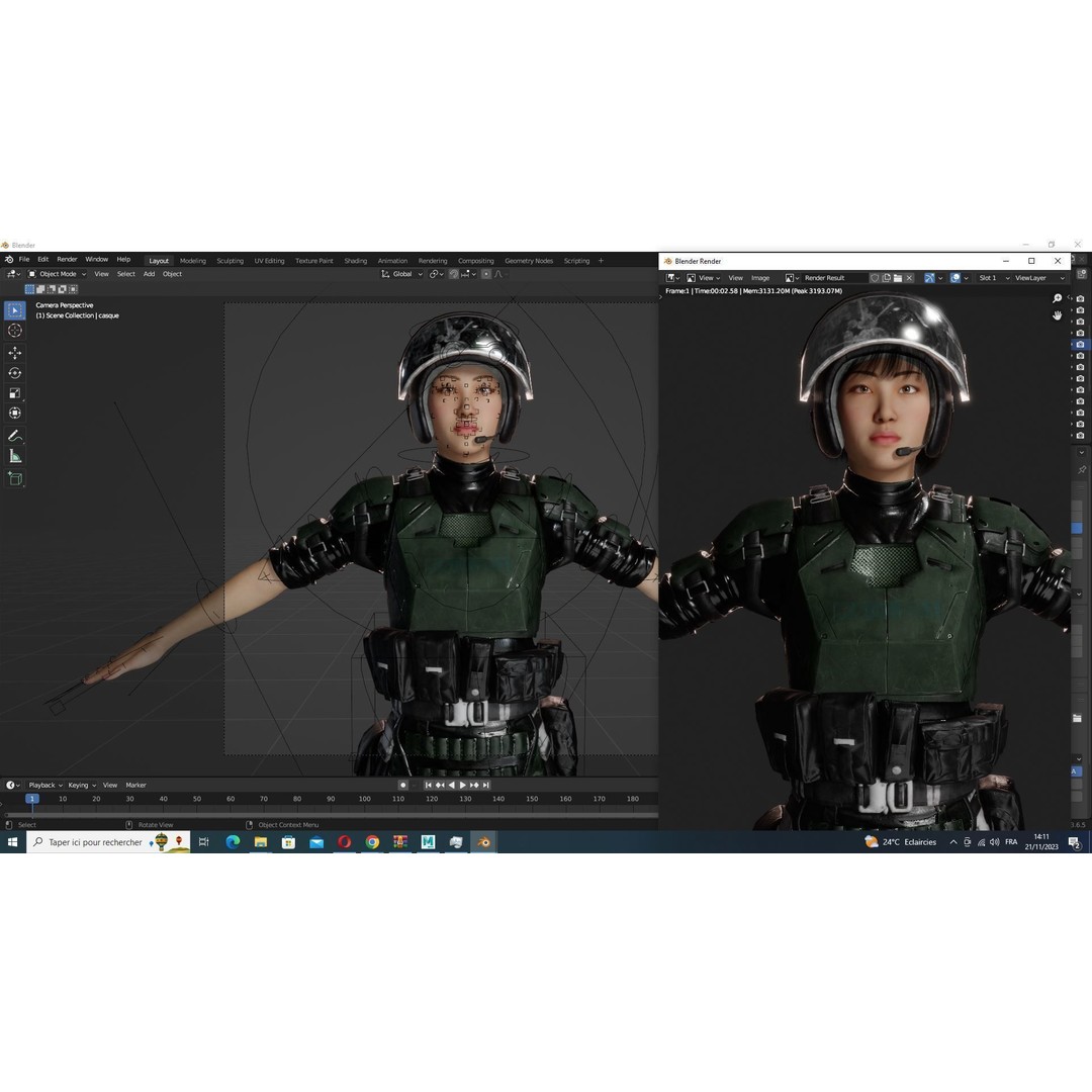Noi 3D Model – Low Poly Female Character, Game Ready, Rigged - View 33