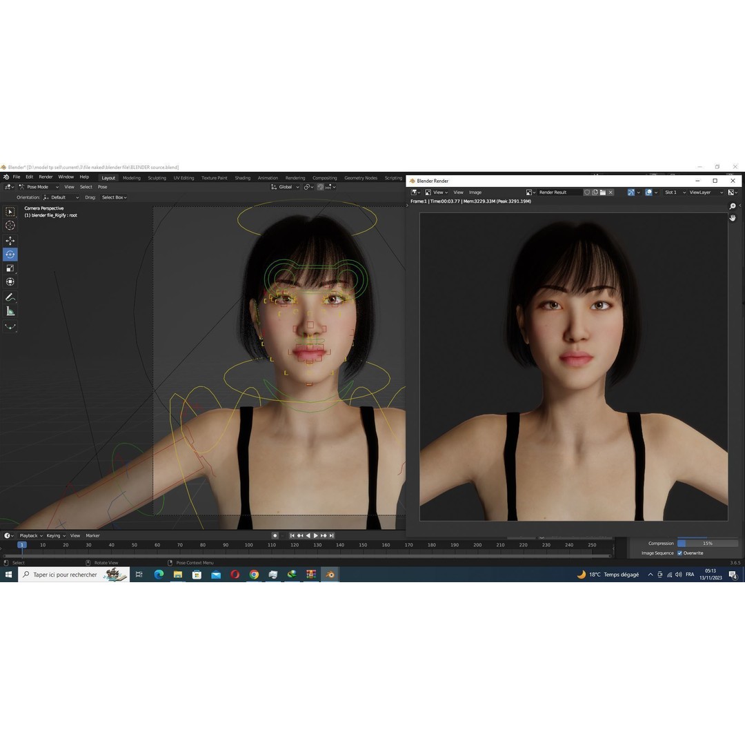 Noi 3D Model – Low Poly Female Character, Game Ready, Rigged - View 35