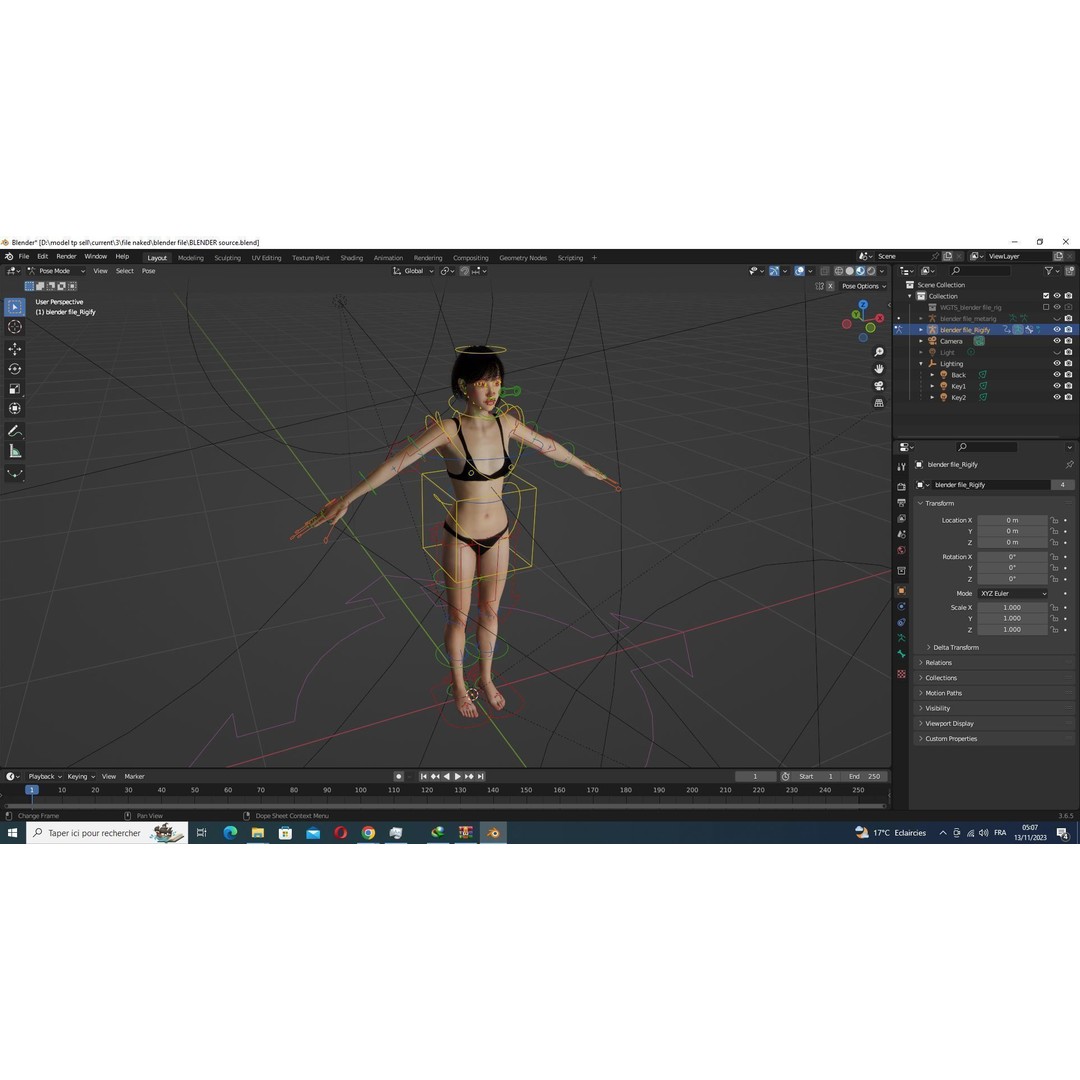 Noi 3D Model – Low Poly Female Character, Game Ready, Rigged - View 36
