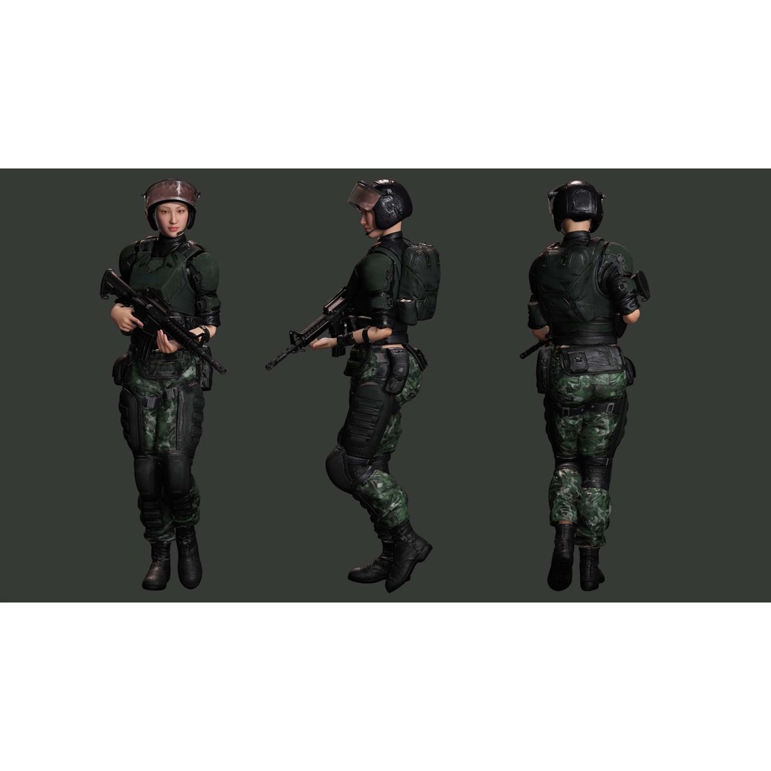 Noi 3D Model – Low Poly Female Character, Game Ready, Rigged - View 5