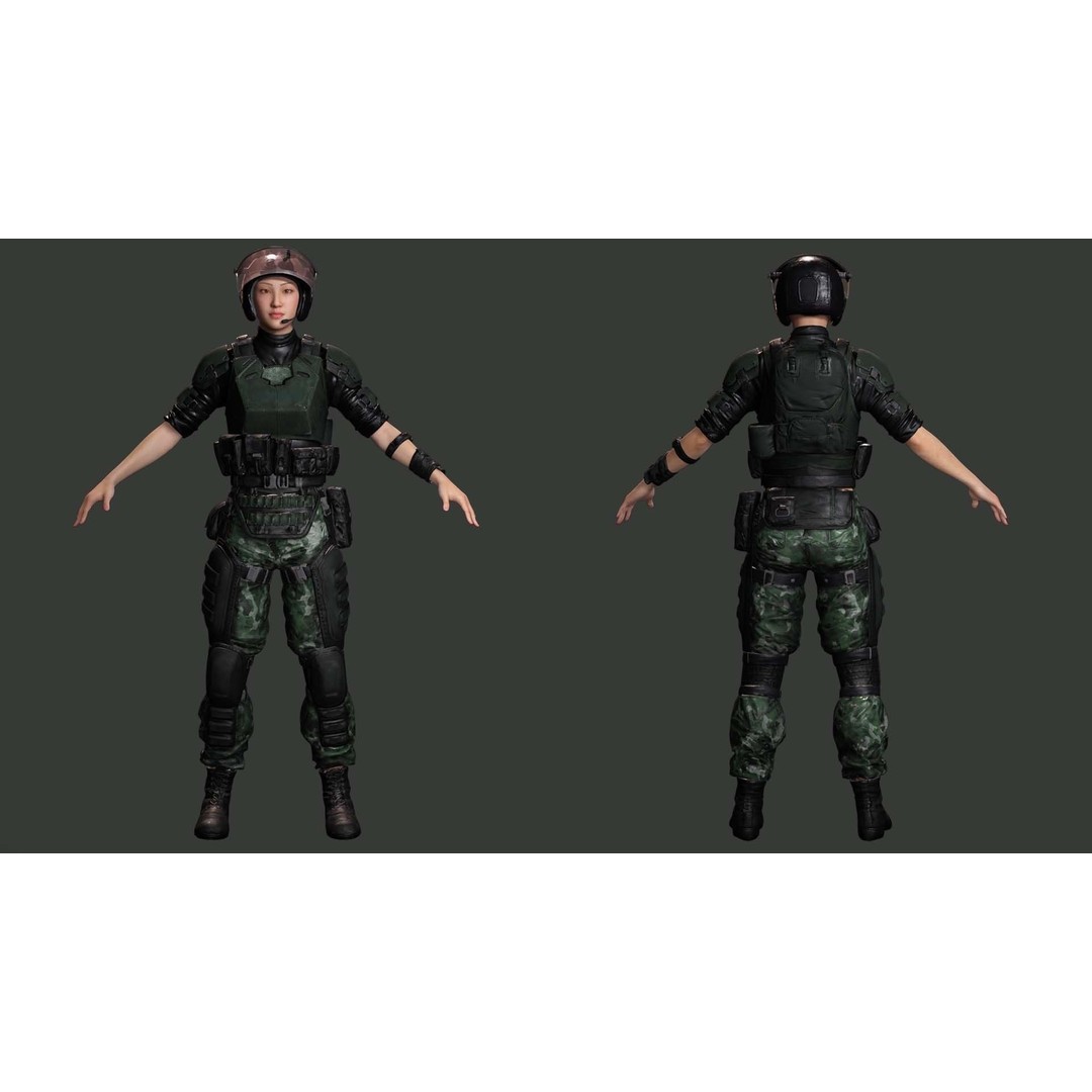 Noi 3D Model – Low Poly Female Character, Game Ready, Rigged - View 6